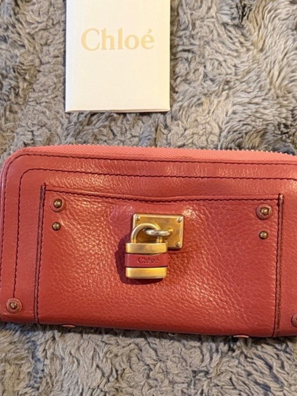Chloé Paddington Zip Wallet Pink EUC